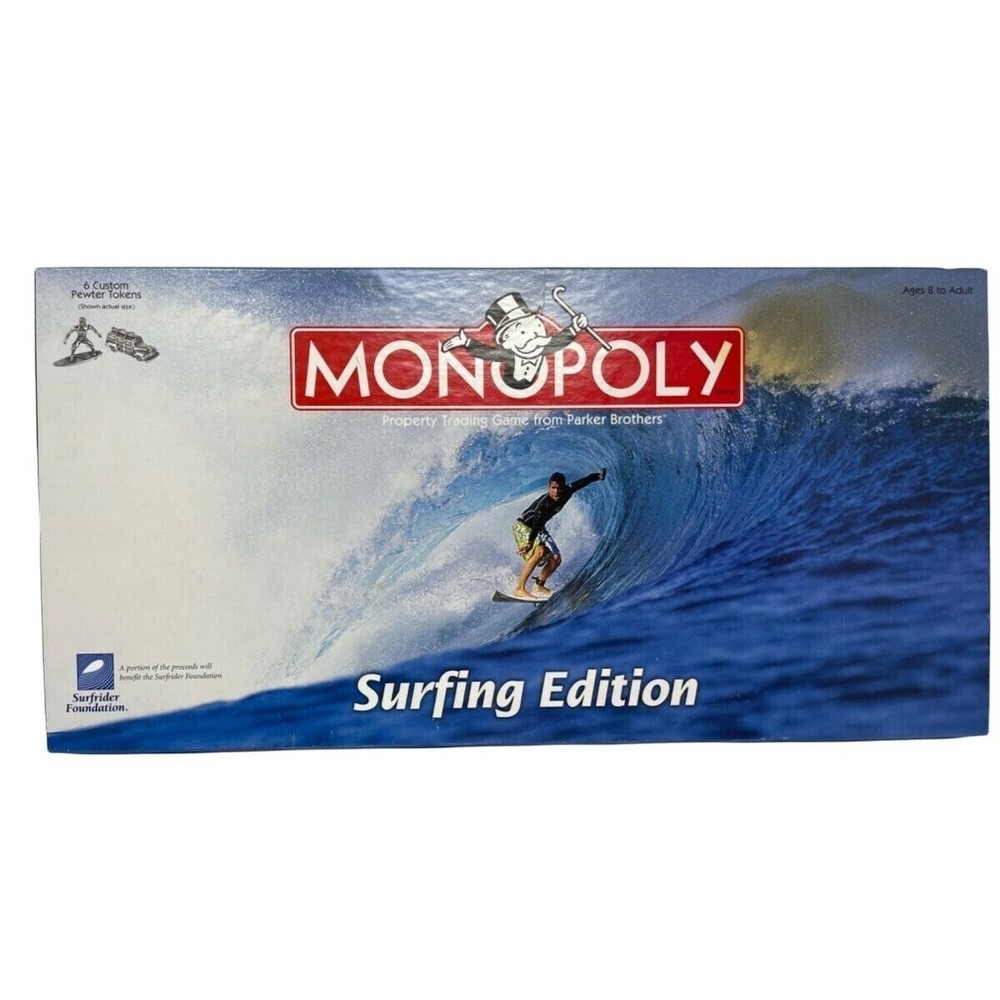 Monopoly Surfing Edition USA 2003 Hasbro Rare Board‎ Game 6 Pewter Surf Tokens